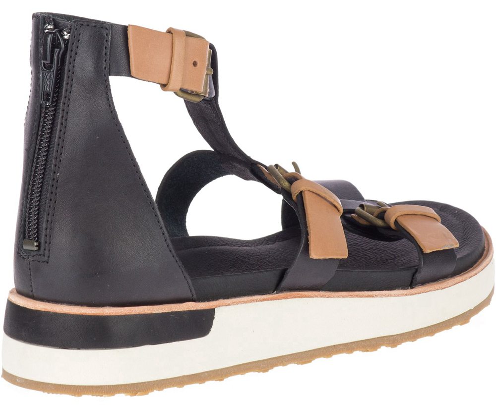 Merrell Sandals Black - Roam Mid Buckle - Womens 47BUXOTJS